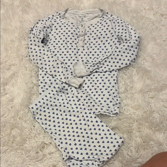 Roller Rabbit White and Blue Heart Kids Pajama Set - Picture 1 of 1